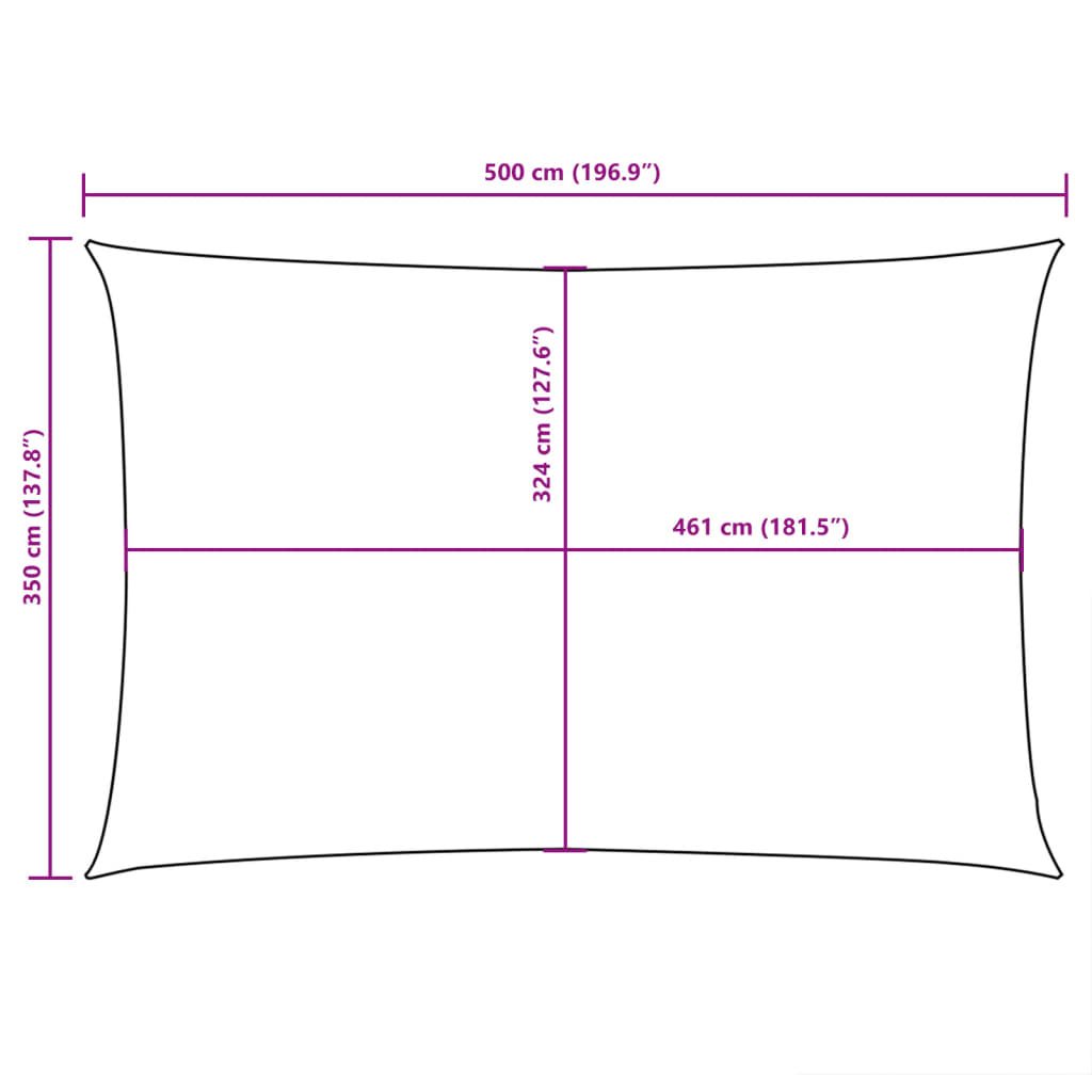 Zonnescherm rechthoekig 3,5x5 m oxford stof bruin