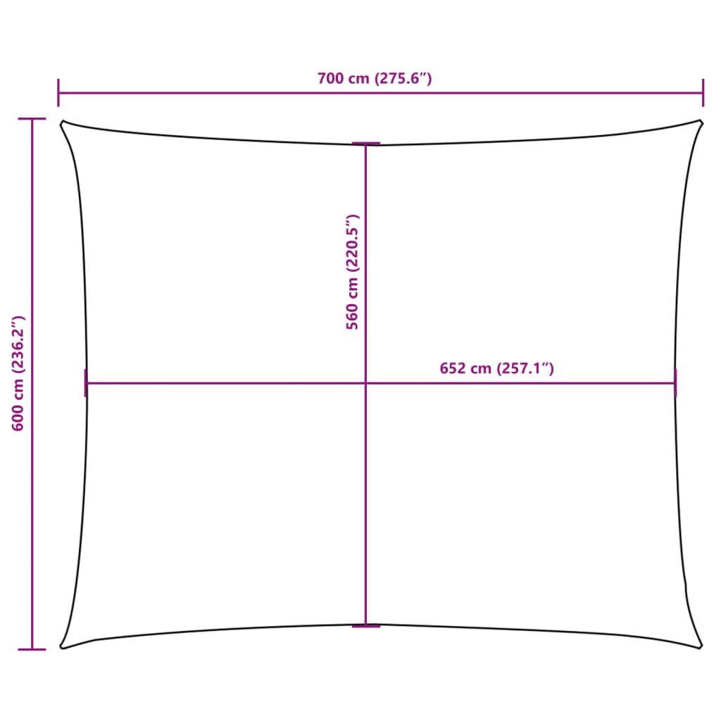 Zonnescherm rechthoekig 6x7 m oxford stof bruin