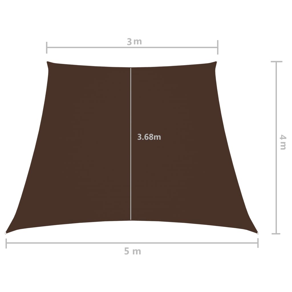 Zonnezeil trapezium 3/5x4 m oxford stof bruin