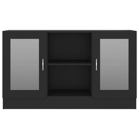 Vitrinekast 120x30,5x70 cm bewerkt hout zwart - AllerleiShop