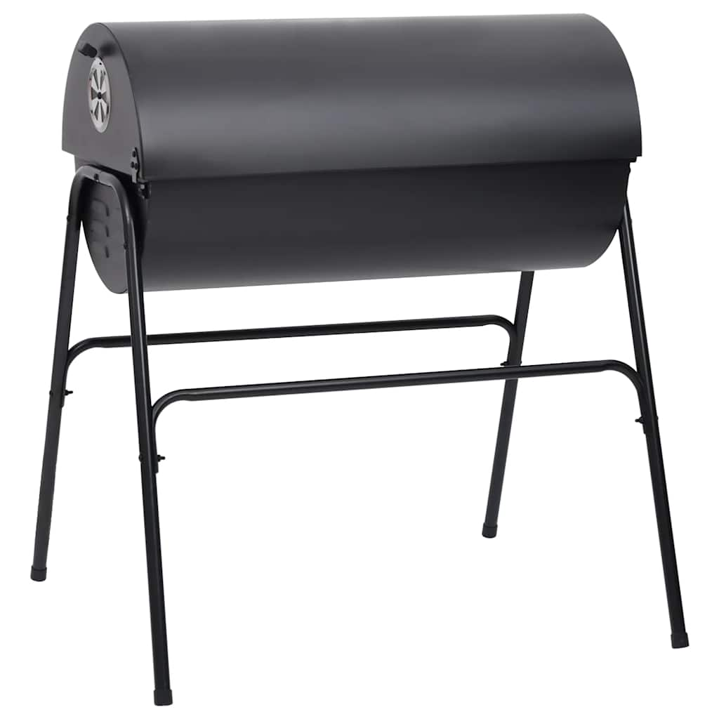 Barbecuevat met 2 kookroosters 80x95x90 cm staal zwart