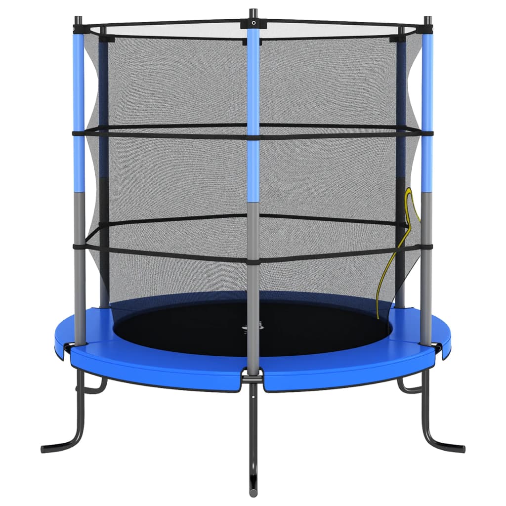 Trampoline met veiligheidsnet rond 140x160 cm blauw