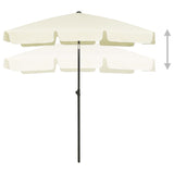 Strandparasol 180x120 cm zandgeel