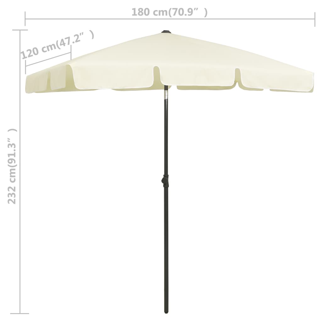 Strandparasol 180x120 cm zandgeel