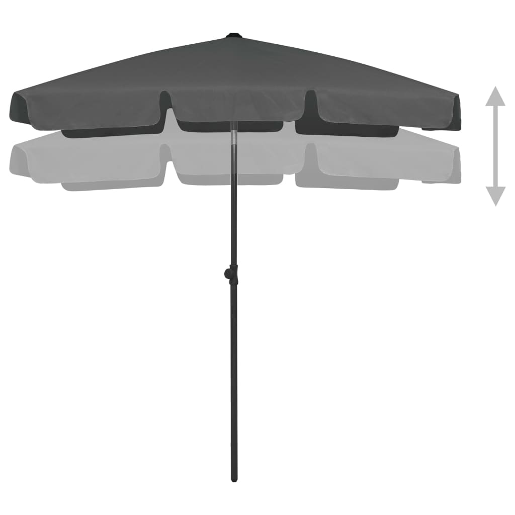 Strandparasol 180x120 cm antracietkleurig