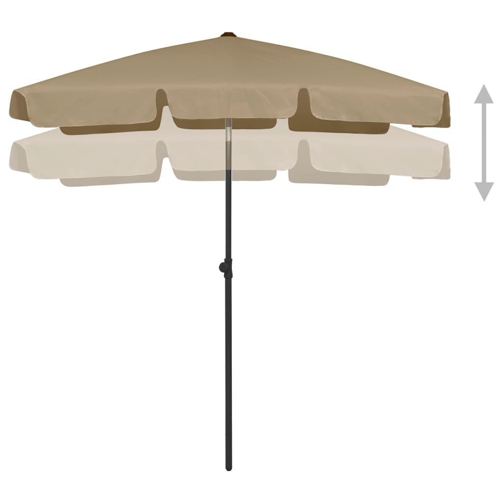 Strandparasol 180x120 cm taupe