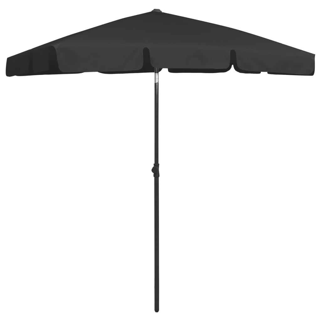 Strandparasol 180x120 cm zwart