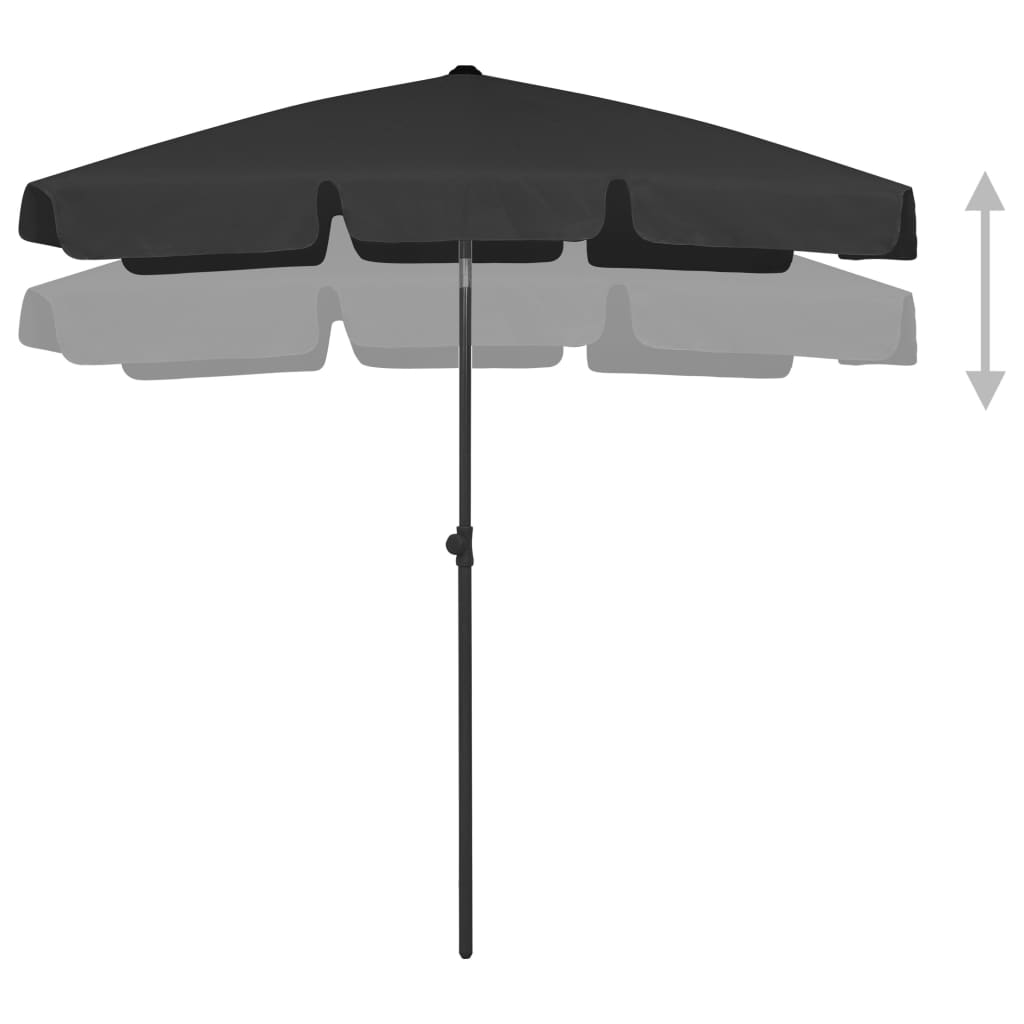 Strandparasol 180x120 cm zwart