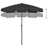 Strandparasol 180x120 cm zwart