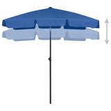 Strandparasol 180x120 cm azuurblauw