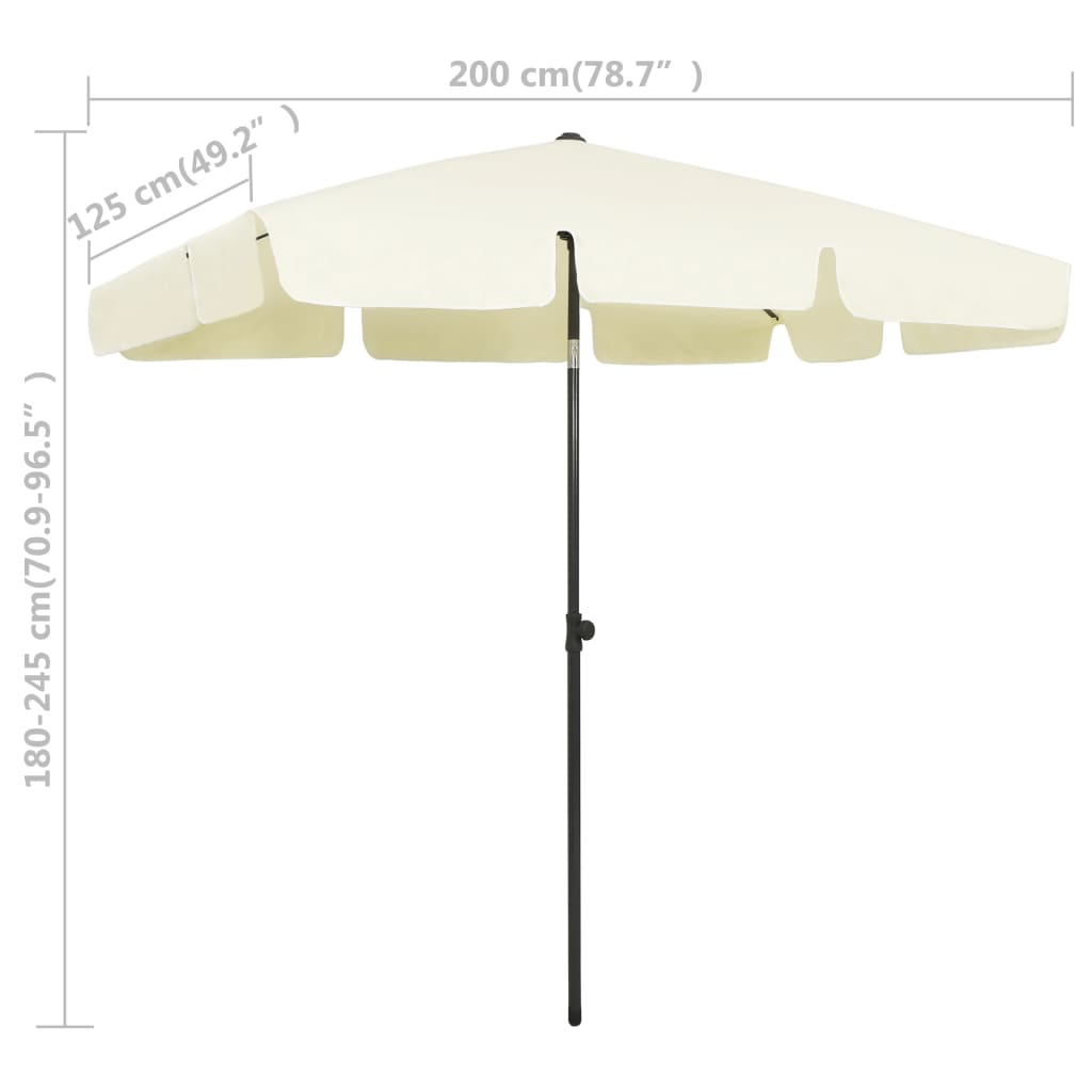 Strandparasol 200x125 cm zandgeel