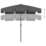 Strandparasol 200x125 cm antracietkleurig