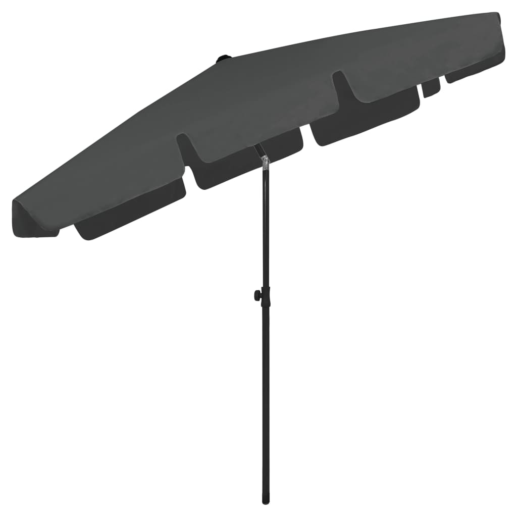 Strandparasol 200x125 cm antracietkleurig