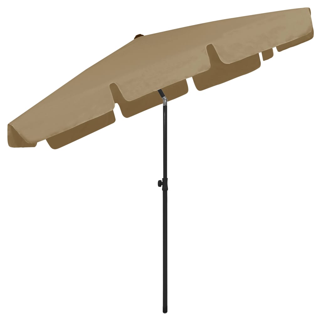 Strandparasol 200x125 cm taupe