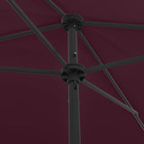 Strandparasol 200x125 cm bordeauxrood