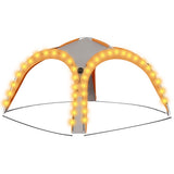 Partytent met LED en 4 zijwanden 3,6x3,6x2,3 m grijs en oranje - AllerleiShop