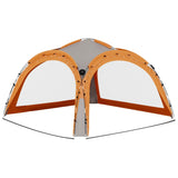 Partytent met LED en 4 zijwanden 3,6x3,6x2,3 m grijs en oranje - AllerleiShop