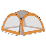 Partytent met LED en 4 zijwanden 3,6x3,6x2,3 m grijs en oranje - AllerleiShop