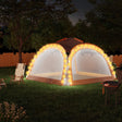 Partytent met LED en 4 zijwanden 3,6x3,6x2,3 m grijs en oranje - AllerleiShop