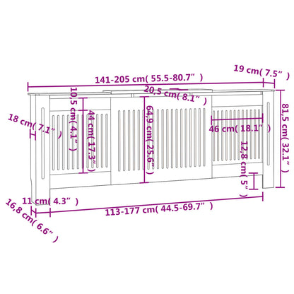 Radiatorombouw 205 cm MDF wit - AllerleiShop