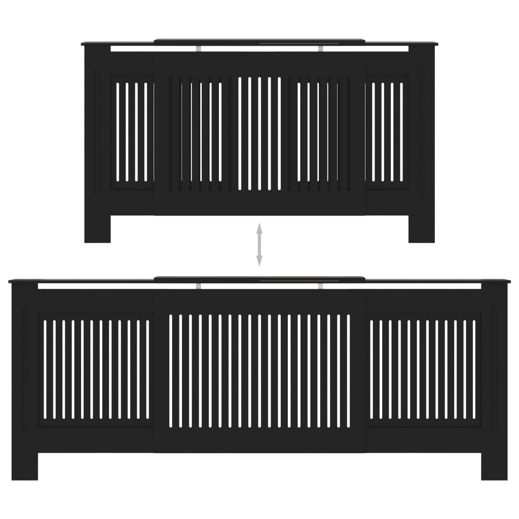 Radiatorombouw 205 cm MDF zwart - AllerleiShop