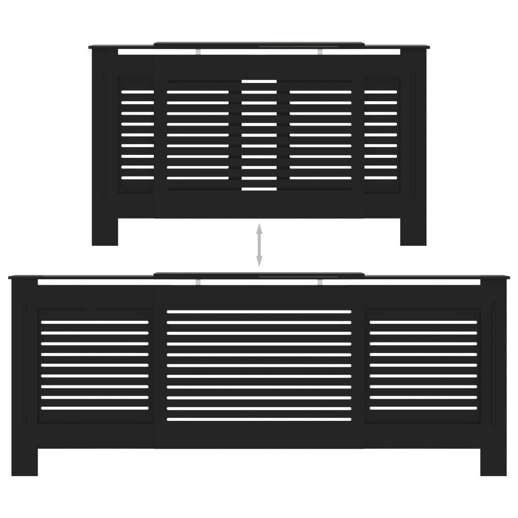 Radiatorombouw 205 cm MDF zwart - AllerleiShop