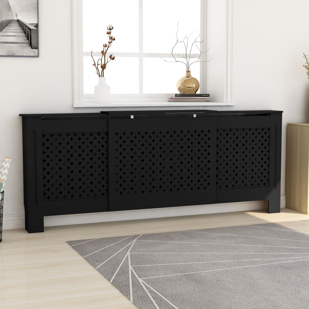 Radiatorombouw 205 cm MDF zwart - AllerleiShop