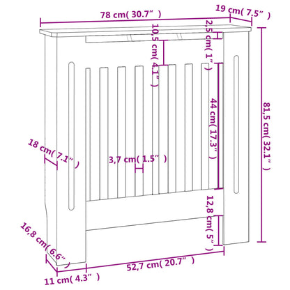 Radiatorombouw 78 cm MDF zwart - AllerleiShop