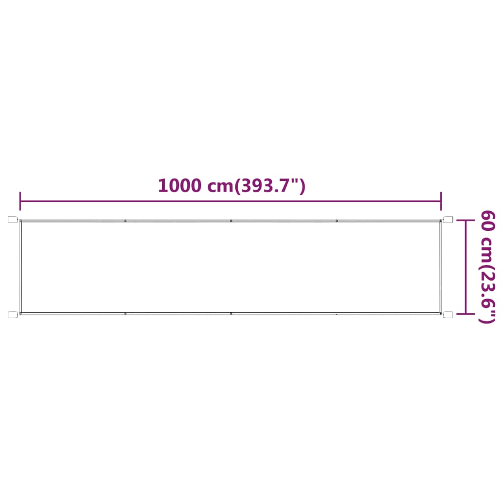 Luifel verticaal 60x1000 cm oxford stof wit