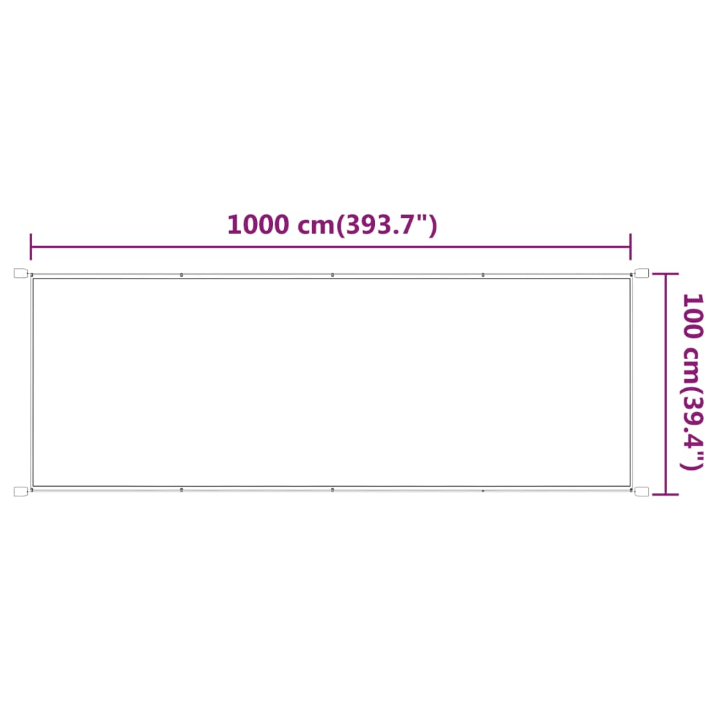 Luifel verticaal 100x1000 cm oxford stof wit