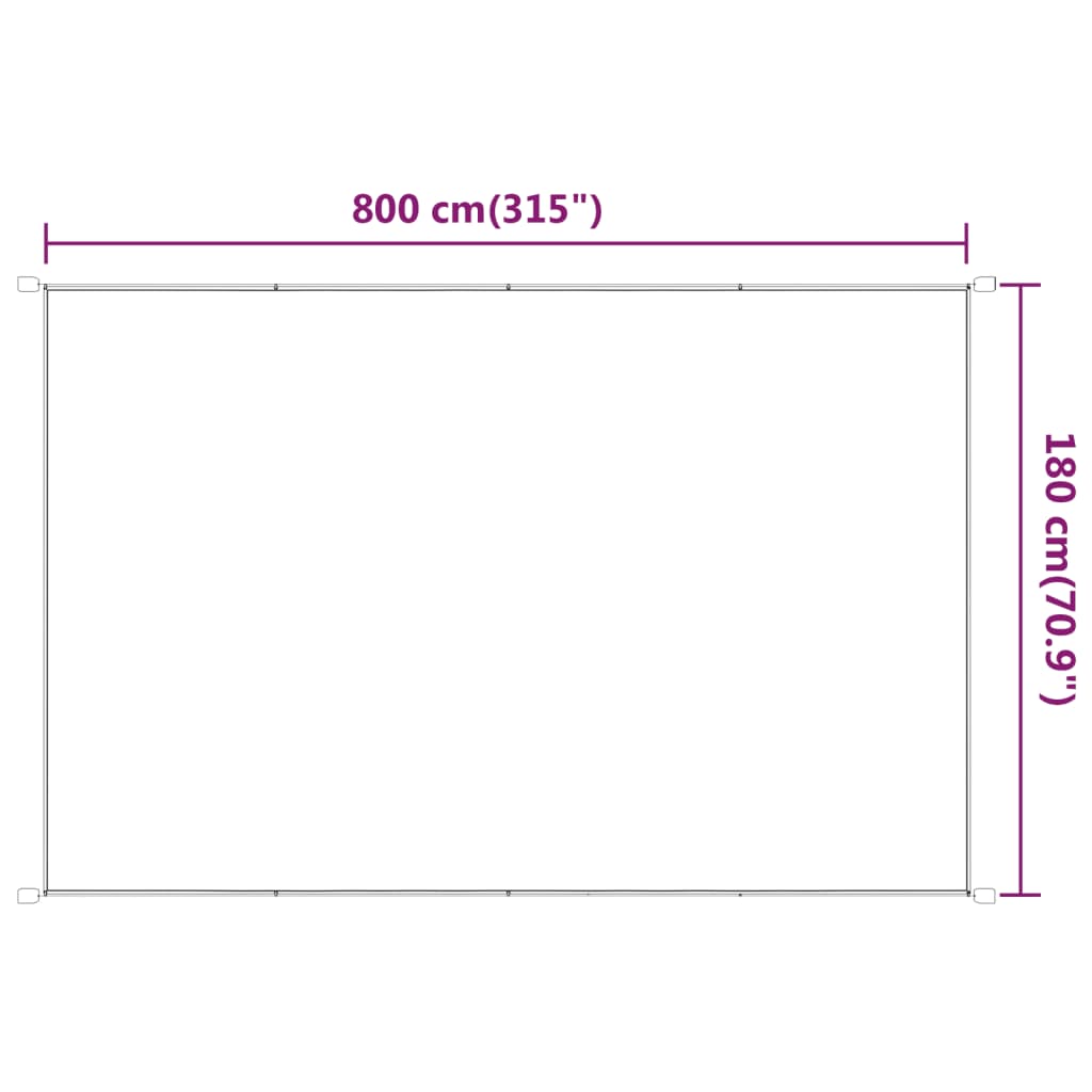 Luifel verticaal 180x800 cm oxford stof wit