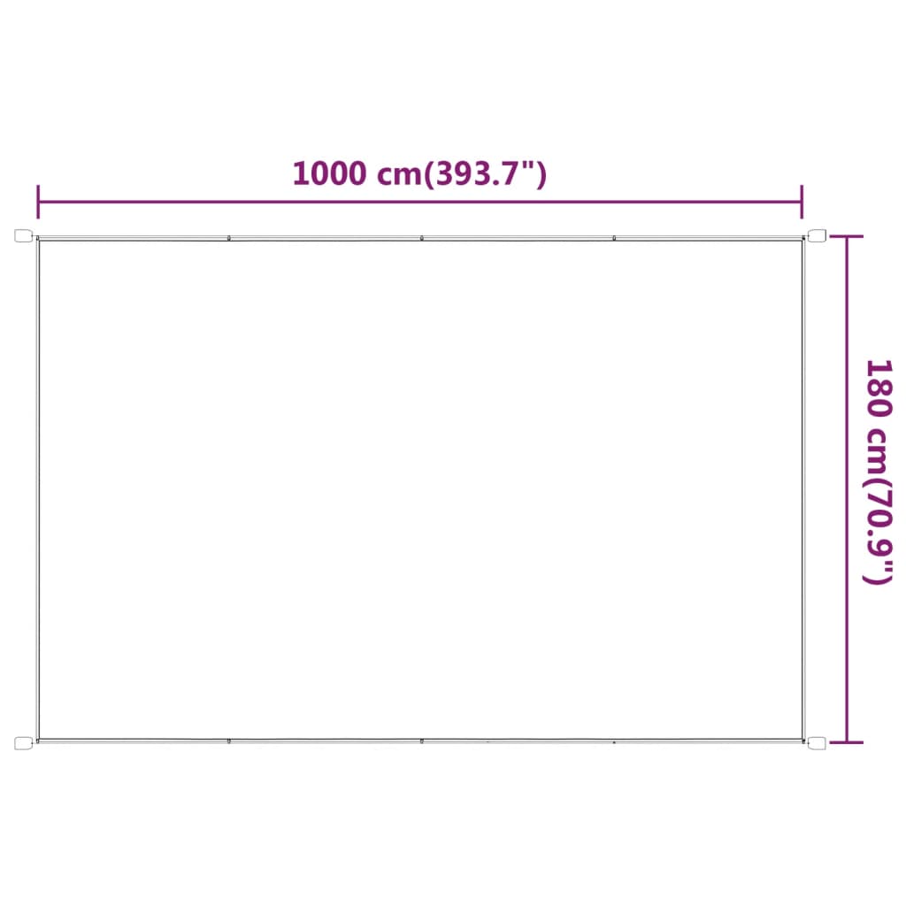 Luifel verticaal 180x1000 cm oxford stof wit