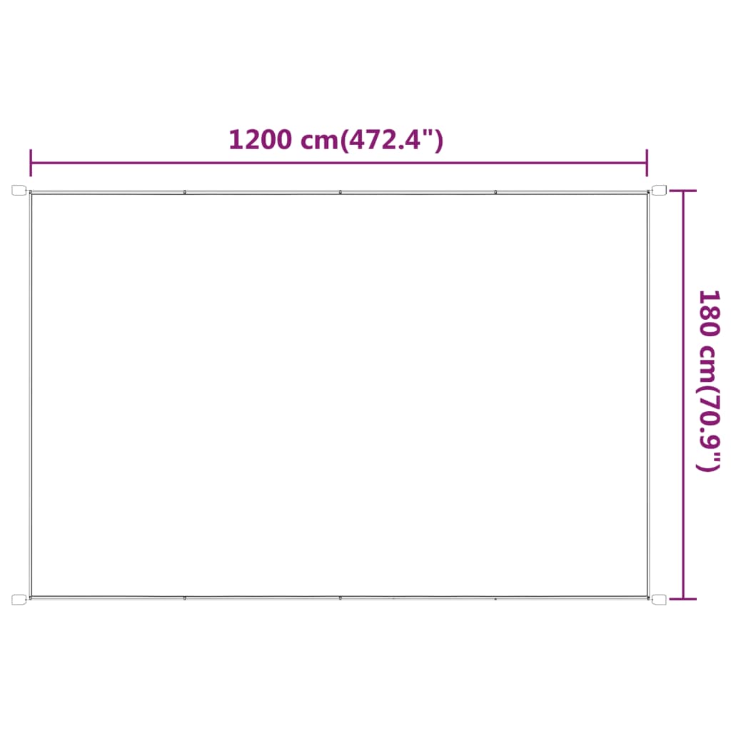 Luifel verticaal 180x1200 cm oxford stof wit