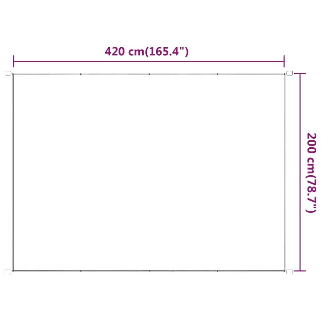 Luifel verticaal 200x420 cm oxford stof wit