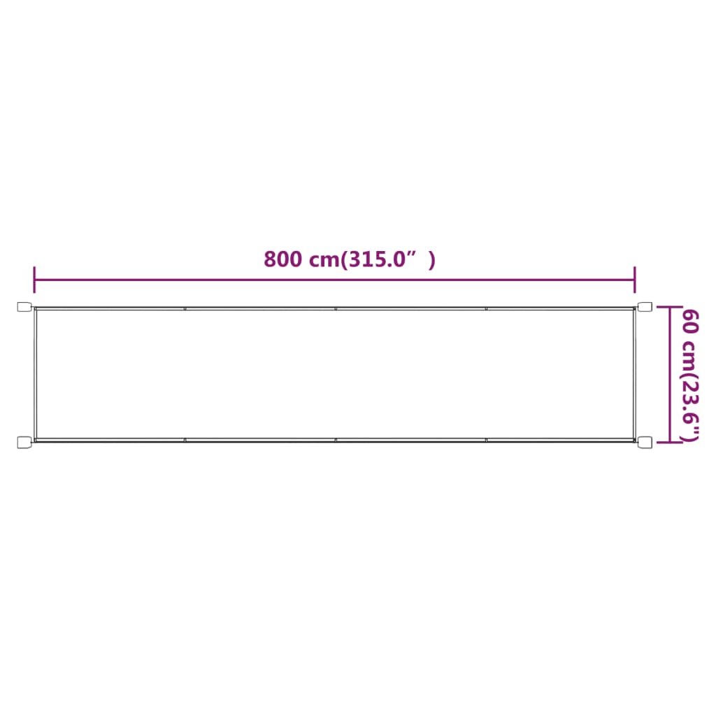 Luifel verticaal 60x800 cm oxford stof terracottakleurig