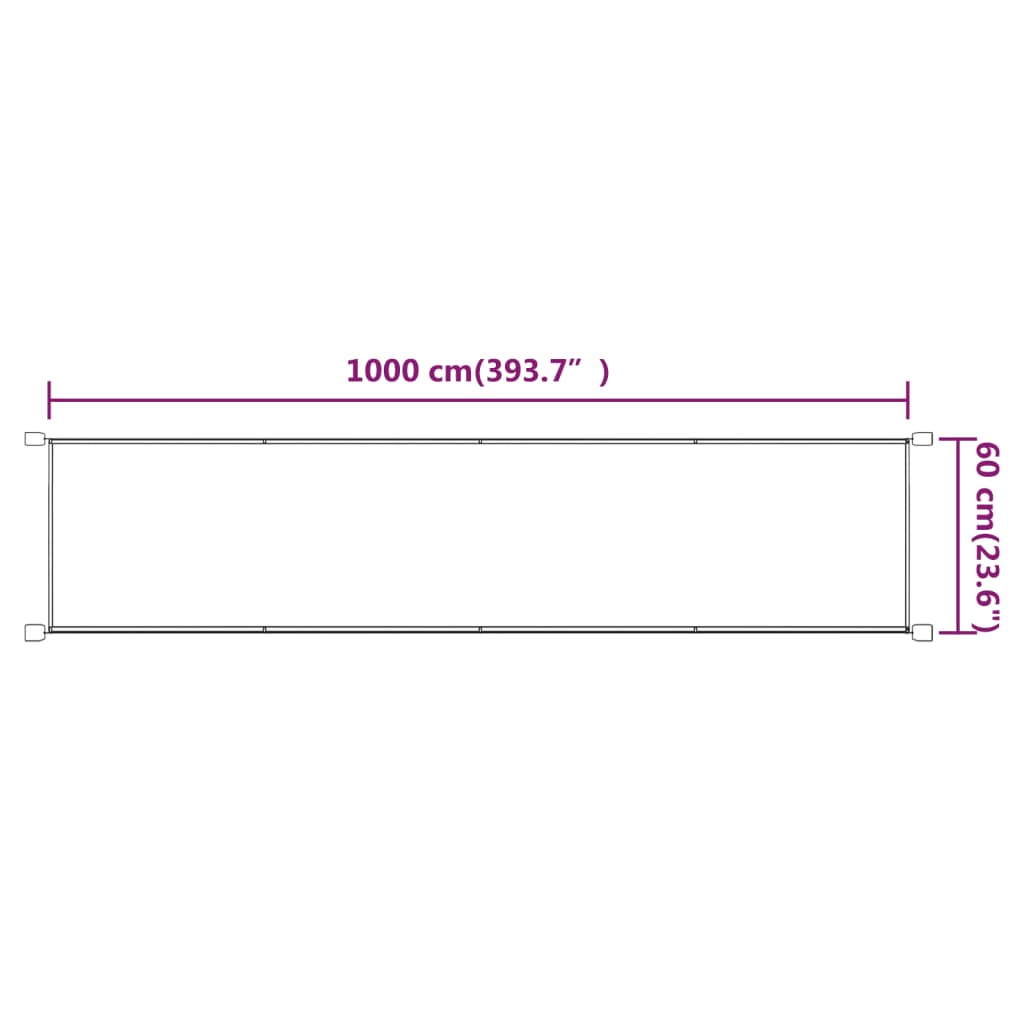 Luifel verticaal 60x1000 cm oxford stof terracottakleurig