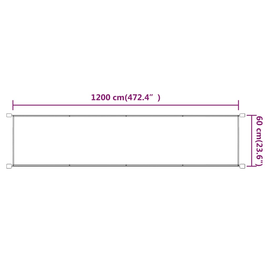 Luifel verticaal 60x1200 cm oxford stof terracottakleurig