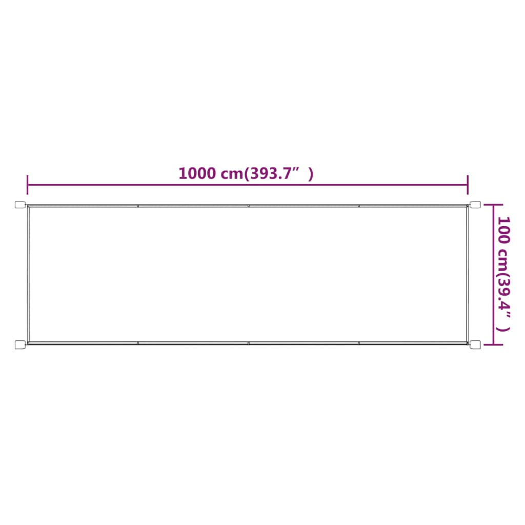 Luifel verticaal 100x1000 cm oxford stof terracottakleurig