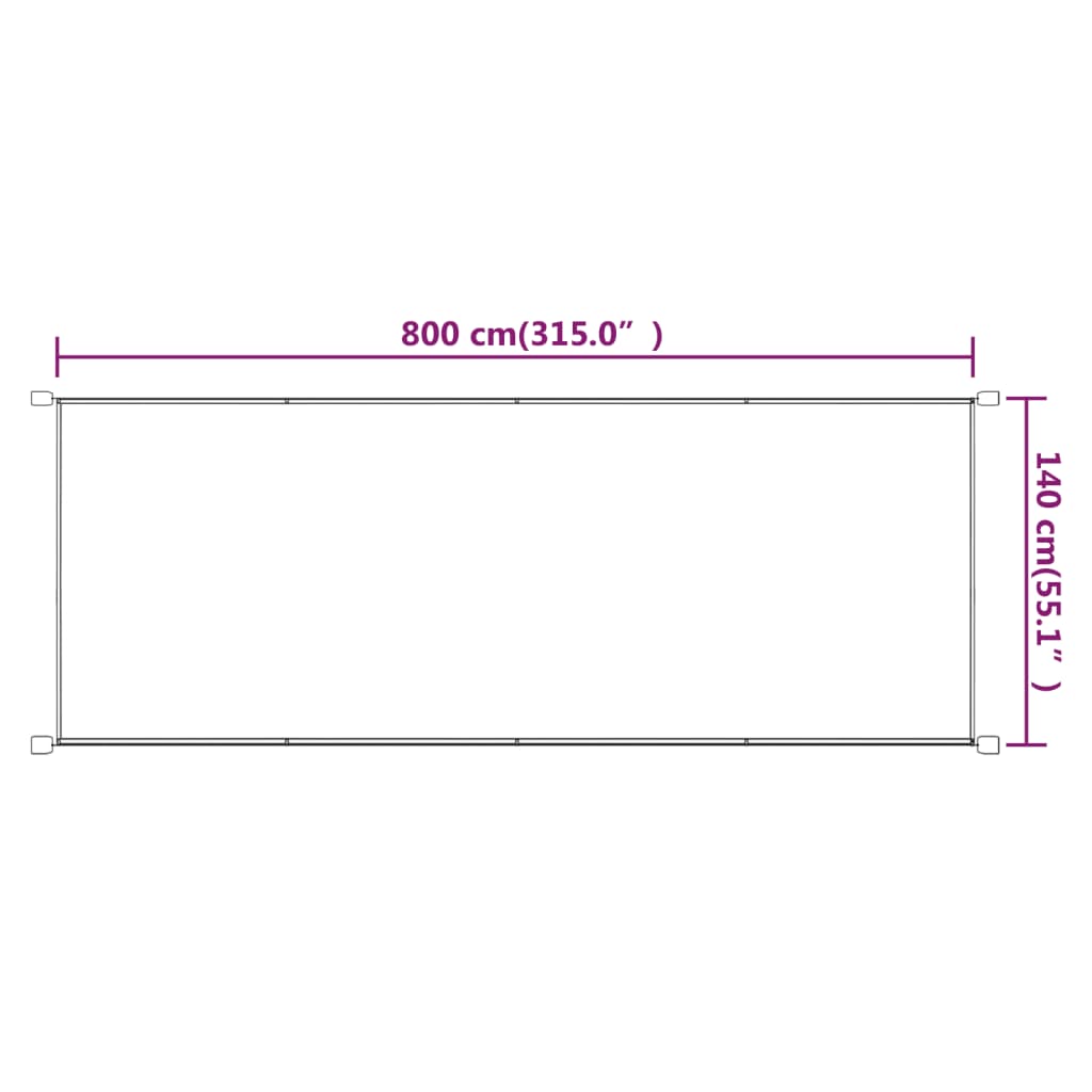 Luifel verticaal 140x800 cm oxford stof terracottakleurig