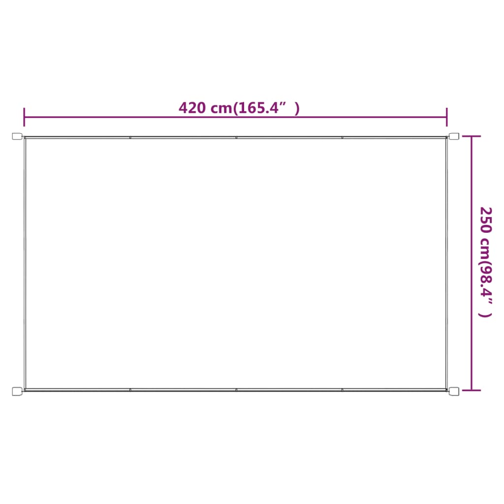 Luifel verticaal 250x420 cm oxford stof terracottakleurig