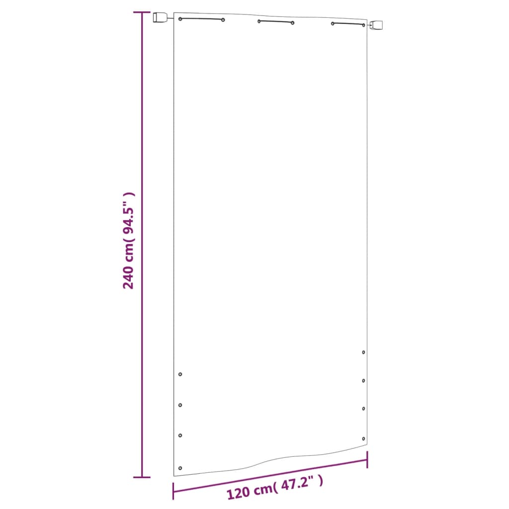 Balkonscherm 120x240 cm oxford stof wit