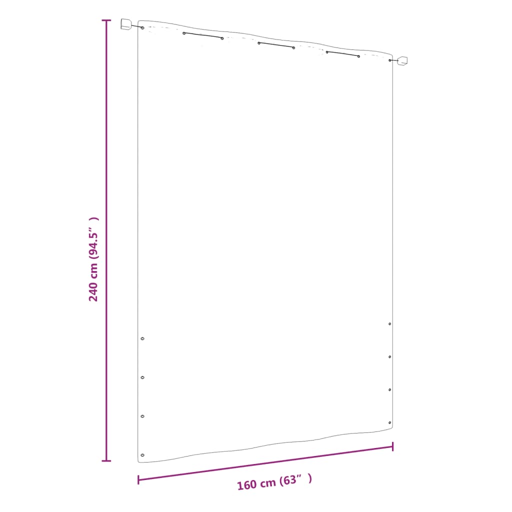 Balkonscherm 160x240 cm oxford stof zwart