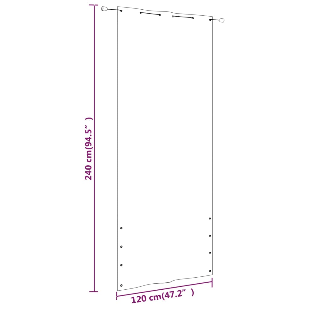 Balkonscherm 120x240 cm oxford stof blauw en wit