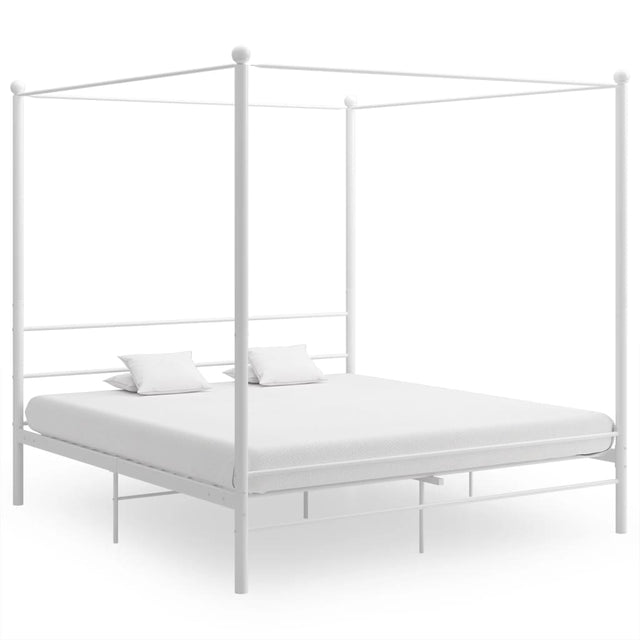 Hemelbedframe metaal wit 180x200 cm - AllerleiShop