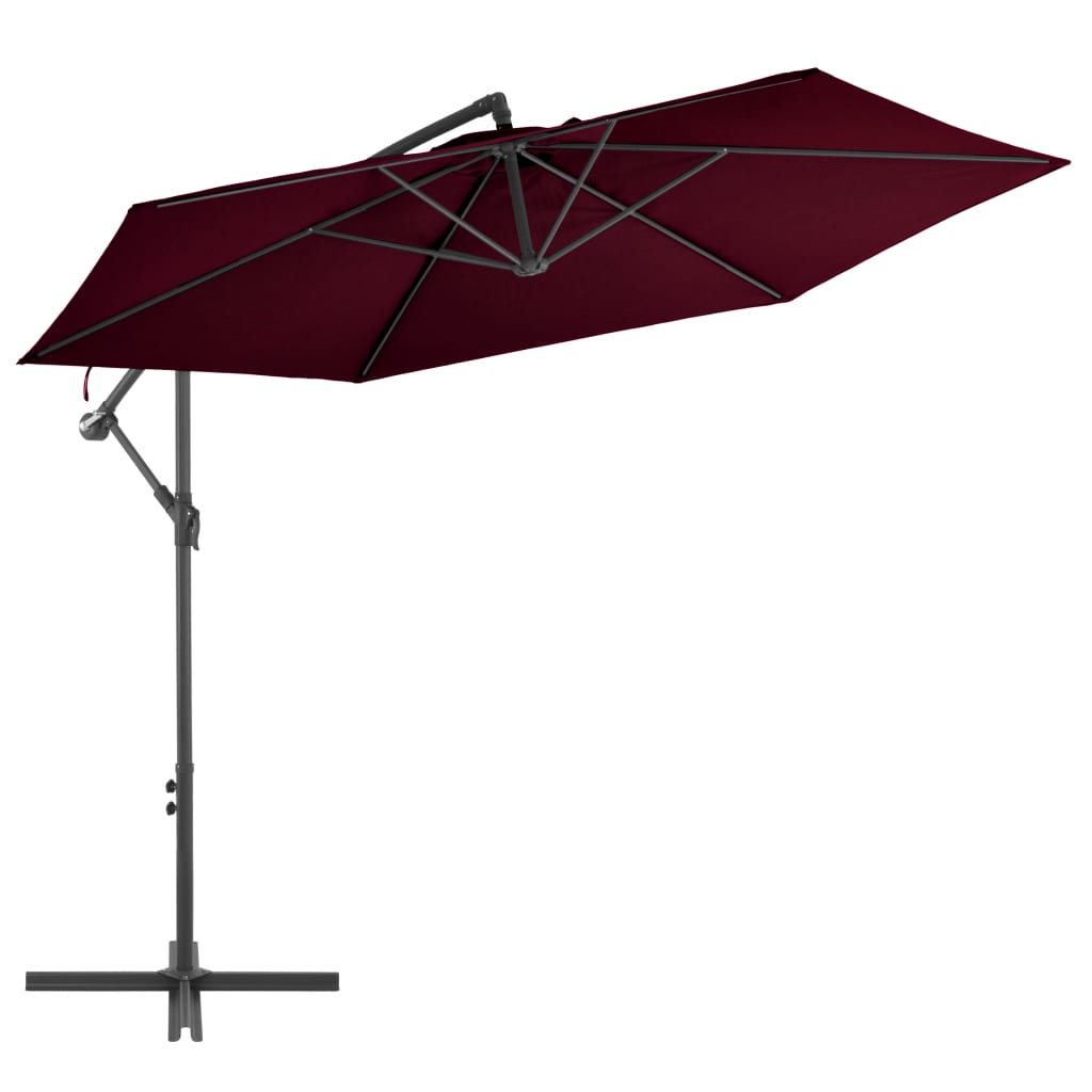 Zweefparasol met aluminium paal 300 cm bordeauxrood