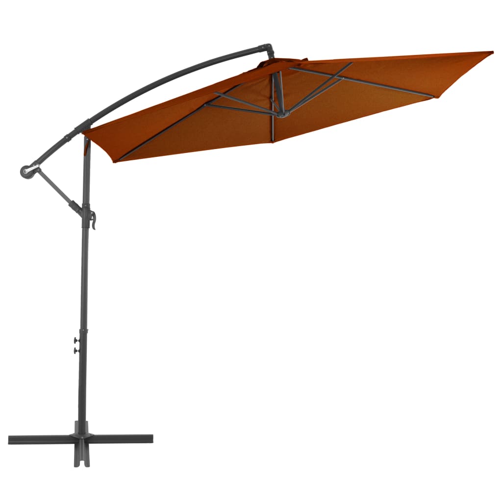 Zweefparasol met aluminium paal 300 cm terracottakleurig