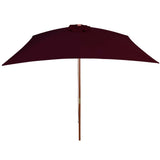 Parasol met houten paal 200x300 cm bordeauxrood