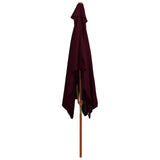 Parasol met houten paal 200x300 cm bordeauxrood