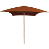 Parasol met houten paal 200x300 cm terracottakleurig