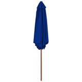 Parasol met houten paal 270 cm blauw